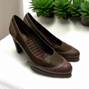 CAMPER ARIADNA‎ Patent Brown Leather Pumps Size 8 EU38